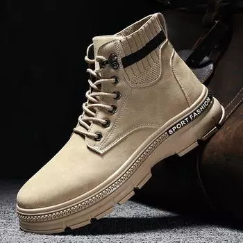 2025 autumn new versatile Martin boots men s high-top Korean version of tooling boots trendy casual British style men s shoes winter 39