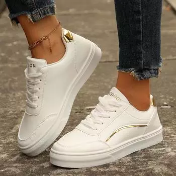 2025 autumn new versatile popular student little white shoes women s summer sports flat-bottomed casual thick-soled heightening board shoes 36 чёрный