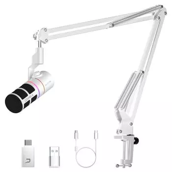 2025 Беспроводной Динамический Микрофон Цифровой и Аналоговый Двойной Выход Игровой Микрофон Однонаправленный с Пантографом RGB-подсветка Шумоподавление Прямой эфир