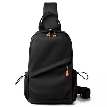 2025 breast bag men s street fashion trend men s shoulder crossbody sports backpack bag чёрный