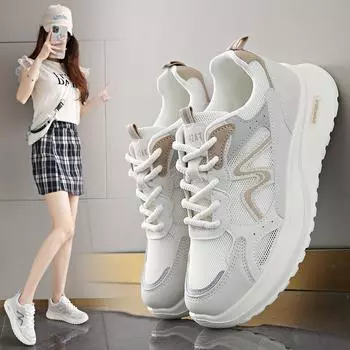 2025 brick and mortar store high quality mesh sports shoes women s lace-up ultra-light women s shoes students four seasons sports outdoor runni 35