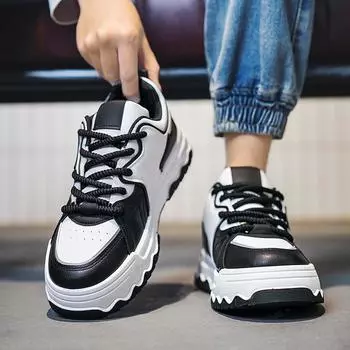 2025 casual board shoes men s shoes niche platform shoes versatile sports four seasons fashion low-top shoes white shoes 39