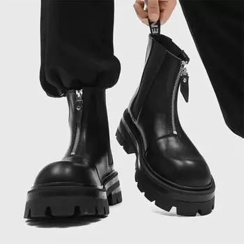 2025 Chelsea Boots Man Leather Shoes Fashion Business Casual British Style Street Black Original Boot Ankle Booties For Men Shoe 38