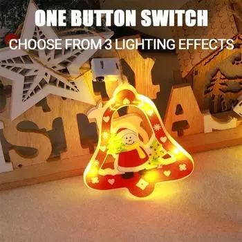 2025 Christmas Cartoon Home Christmas Tree Bells Decorative Lights LED Niht Light Atmosphere Lights Battery Powered Lanterns