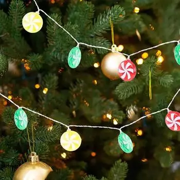 2025 Christmas Decoration Candy Light String Lights LED Holiday Fairy Lights Battery USB Operated Party Indoor Night Lights 863 1.5m 10balls battery красный