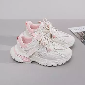 2025 Chunky Casual Shoes Womens Sneakers Autumn New Breathable Increased Tennis Trainers Fashion Lace-up Female Vulcanized Shoes 35