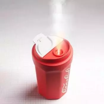 2025 Coke Cup Creative Humidifier USB Charger Автомобильный увлажнитель воздуха Домашний беспроводной Flame увлажнитель воздуха праздничный подарок красный