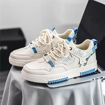 2025 Cross Border Foreign Trade New Men s Shoes Four Seasons Soft Soled White Shoes 41 бежевый