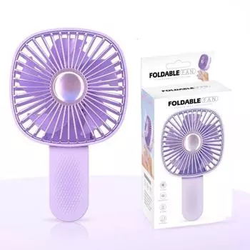2025 Cross-border New Mini Folding Small Fan USB Rechargeable Handheld Fan Portable Outdoor Desktop Fan фиолетовый