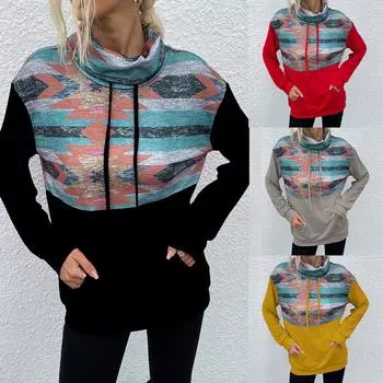 2025 Cross-Border Женская толстовка с круглым вырезом и длинными рукавами с принтом Slim Fit - Стиль весна/осень XL
