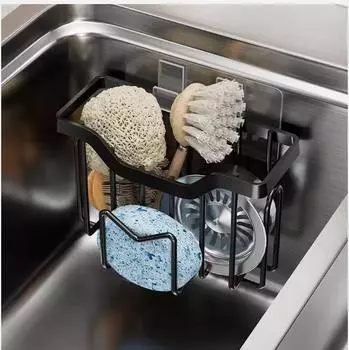 2025 держатель для губки для кухонной раковины, подвижный держатель для щетки, вешалка для полотенца, подвесная корзина, маленькая в органайзере, аксессуары, стойка, корзина