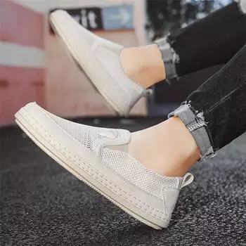 2025 designer summer light foot cover big eye hollow mesh single shoes one pedal Douyin casual board shoes men 39 чёрный