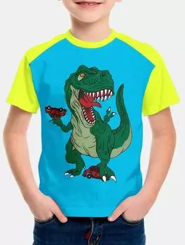 2025 Детская одежда Футболка с рисунком динозавра для детей Футболки с 3D-принтом Забавная детская одежда Футболка Крутые дизайнерские топы 150