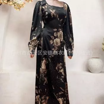 2025 длинное платье с принтом женское платье новая модель S