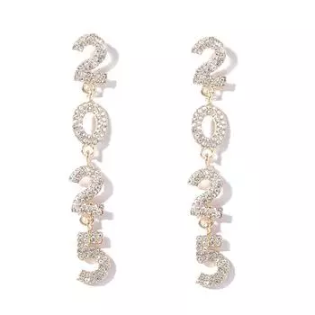 2025 Длинные серьги-капли Элегантные блестящие подарки со стразами Эстетические серьги Новые для женщин Да U9U0 D-One size