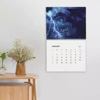 2025 Dragon Calendar Fantasy Dragon Wall Art Hanging Calendar 12 Month Planner