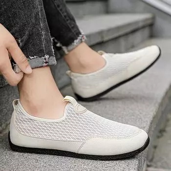 2025 дюймов новые эластичные однопедальные туфли с плоской подошвой повседневные спортивные мужские туфли с крупной сеткой дышащие полусопротивляющиеся мужские туфли для сноуборда 39 чёрный