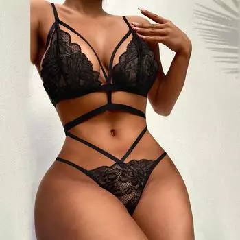 2025 эротическое нижнее белье соблазн в трех точках кружевной бандаж эротический комплект нижнего белья S