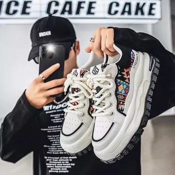 2025 ethnic wind random flower camouflage Guochao ins sports loafers low-top Douyin outdoor catwalk trendy shoes men 39