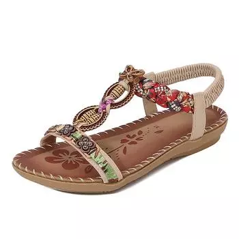 2025 Europe, America and 2025 popular sandals women s Europe and America rhinestones simple and light casual flat-bottomed large-size open-toed women 36 чёрный