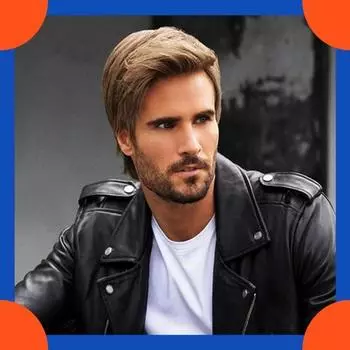 2025 Европейский модный короткий прямой парик для мужчин HW790