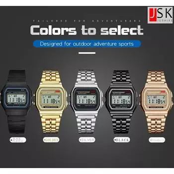 2025 F91W стальной ремешок часы женские часы мужские деловые часы многофункциональные светодиодные цифровые спортивные наручные часы электронные часы электронные wi