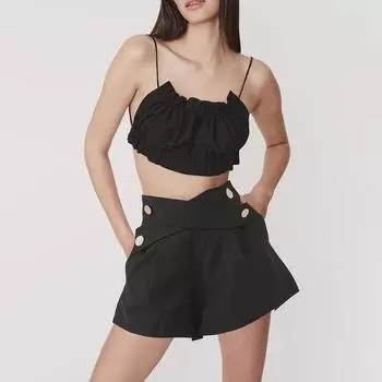 2025 Fashion Design High Waist Splicing Belt Shorts - Casual Women s Clothing Large хаки