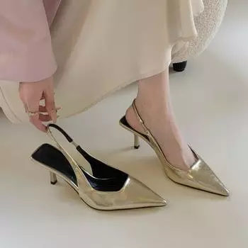 2025 Fashion New Style Cusp high-heeled shoes Summer Solid simple elegant women s shoes Sexy and versatile slim heeled high heel 35