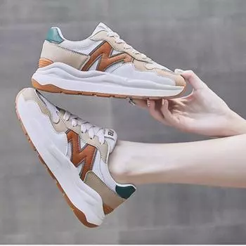 2025 fashion new women s board shoes autumn heightening soft-soled casual shoes breathable versatile lightweight non-slip women s sports 36 бежевый