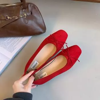 2025 Female Loafers Ballet Flat Shoes Woman Classic Round Toe Bowtie Ballerina Flats Ladies Elegant Belt Buckle Strap Mary Janes 35