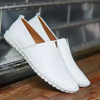 2025 Flats Shoes Thin Soles Leather Shoes Loafers Leather Shoes Casual Shoes Moccasins Breathable Men Driving Large size50 38 коричневый