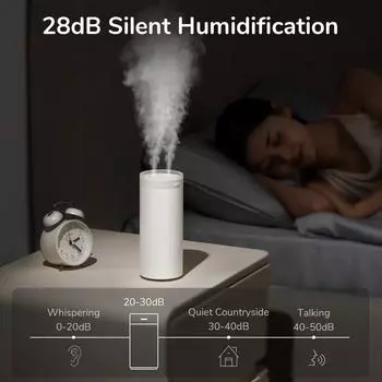 2025 For Humidifier, 500ml Portable Mini Humidifier, Personal Cool Mist Humidifiers for Bedroom Quiet, Dual Mist Ports белый