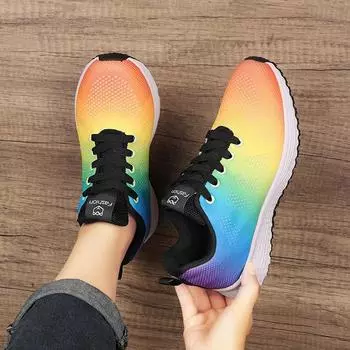 2025 foreign trade large size spring and autumn board shoes women s flying woven mesh women s shoes flat bottom student running shoes women 35 синий