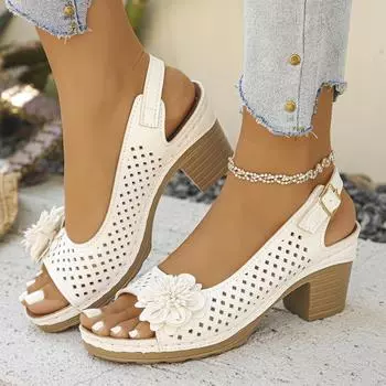 2025 foreign trade summer new women s wedge heel platform sandals large size fish mouth wedge heel one word wedge heel sandals 36 красный