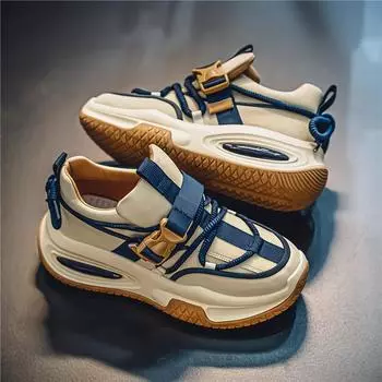 2025 four-season leather waterproof thick-soled dad shoes outdoor sports tooling shoes niche Hong Kong style Douyin live stream 39