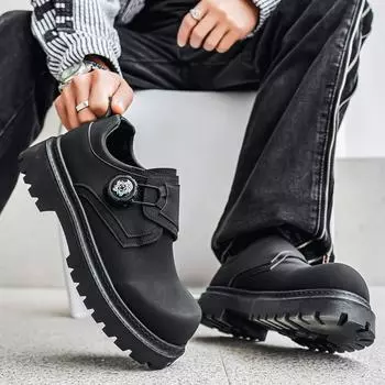 2025 four seasons big scalp thick-soled Martin boots versatile rotating buckle tooling live broadcast retro locomotive men s European and America 39