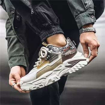 2025 four seasons Guochao tooling summer mesh niche thick-soled ins board shoes Hong Kong style thick-soled breathable sports shoes men s shoes 39