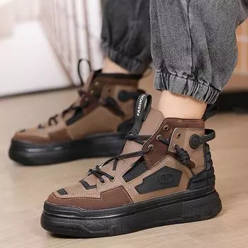 2025 Four Seasons Live Broadcast Medium Help Кожаная поверхность Японская доска Обувь Толщина Увеличение 5 см Двойное дно ВВС Нет. 1 Мужской 39 бежевый