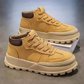 2025 four seasons live broadcast microfiber men s boots trendy outdoor tooling rhubarb boots rubber non-slip casual shoes tooling men s 39 хаки