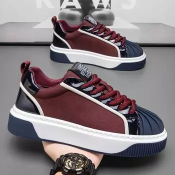 2025 Four Seasons Live мужские туфли Shell Head Platform Shoes Hong Kong Style Shoes Muffin Street Tide and Leather Korean Board Shoes Men 39