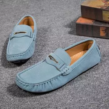 2025 Four Seasons мужские легкие туфли Doudou с рукавами из коровьей кожи, импортная торговля, кожаные туфли большого размера с одной педалью 35 чёрный