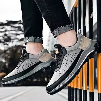 2025 four seasons new casual fashion trendy shoes Korean version low-top lace-up trendy men s shoes outdoor travel shoes Shoes 38