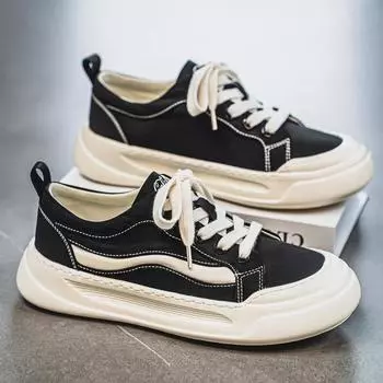 2025 Four Seasons New Quality Ice Silk Cloth Shoes Teen Student Board Shoes Breathable Men s Shoes Ultra Light Fashion Loafers 39 чёрный