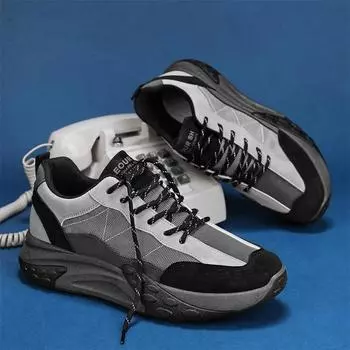 2025 Four Seasons Sports Mesh Casual Men s Shoes Platform Tide Daddy Shoes Men s Youth Outdoor Sports Korean Edition Shoes 39 серый