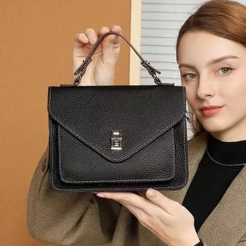2025 Французская роскошная сумка-мессенджер и дамская сумочка: Натуральная кожа, небольшой квадратный дизайн для женщин 21*7*16 cm