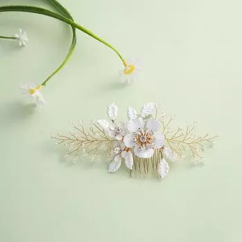 2025 г. хрустальный гребень для волос ручной работы свадебное платье ужин шоу сплав головной убор для волос белый