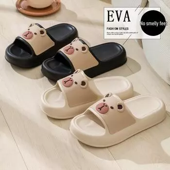 2025 г. Милые и необычные женские тапочки для улицы — нескользящие сандалии для дома на толстой подошве