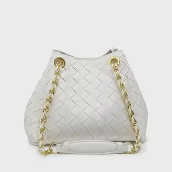 2025 г. Ручная работа, большая вместимость, переносная сумка-ведро с парашютом на цепочке 20x17x16.5cm серебряный