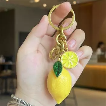 2025 Gilt Lemon Keychain Bag Pendant Keychain Fashionable Personalized Bag Pendant Key Ring Accessories Bag Chain