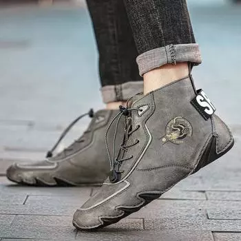 2025 год, хит продаж, осенне-зимняя обувь большого размера, мужские высокие повседневные ботинки Martin с хлопковой теплой мужской обувью 38